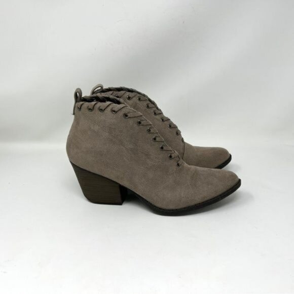 coconuts by matisse | bamba whipstitch boots taupe vegan suede 8 like new - Picture 2 of 12